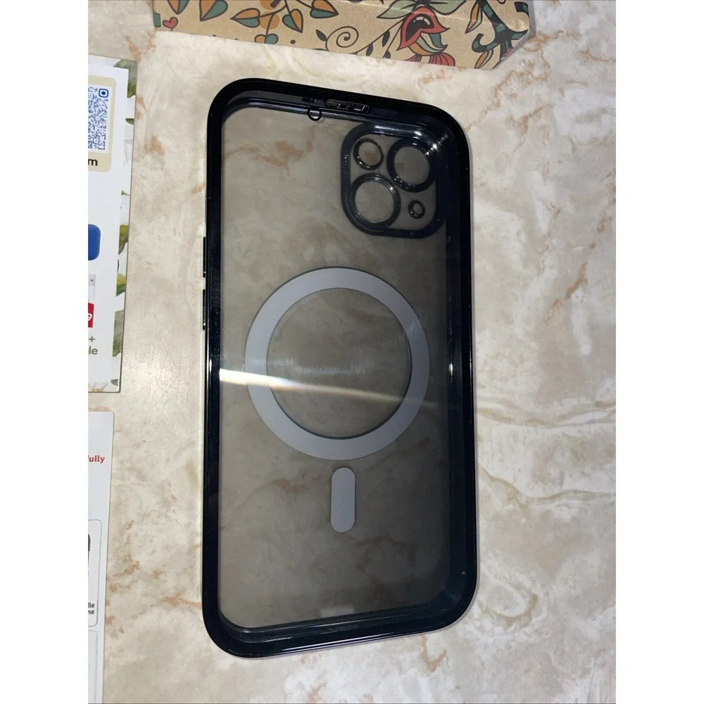 Magnetic‎ Black Clear slim case for iphone15 14 13 - wireless charge